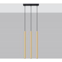 Sollux Lighting Pastelo lampa wisząca 3x8W złoty połysk SL.1196