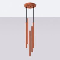 Sollux Lighting Pastelo lampa wisząca 5x8 W czerwona SL.1528