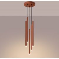 Sollux Lighting Pastelo lampa wisząca 5x8 W czerwona SL.1528