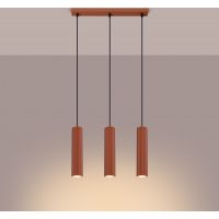 Sollux Lighting Karbon lampa wisząca 3x10 W czerwona SL.1632