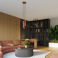 Sollux Lighting Karbon lampa wisząca 3x10 W czerwona SL.1633