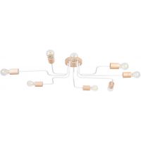 Sollux Lighting Timbo lampa podsufitowa 8x15 W biała-drewno SL.1667