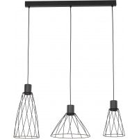 TK Lighting Modesto lampa wisząca 3x10 W czarna 10149