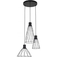 TK Lighting Modesto lampa wisząca 3x10 W czarna 10187