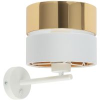 TK Lighting Hilton kinkiet 1x15W biały/złoty 4770