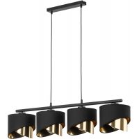 TK Lighting Grant lampa wisząca 4x15W czarna/złota 4825