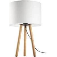 TK Lighting Tokyo lampa stołowa 1x15 biały/jasne drewno 5290
