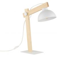TK Lighting Oslo lampa stołowa 1x15W biała/jasne drewno 5347