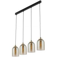 TK Lighting Satipo lampa wisząca 4x15W czarny/złoty/szkło bursztynowe 5625