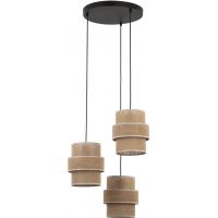 TK Lighting Calisto lampa wisząca 3x15 W beżowa 6098