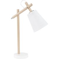 TK Lighting Vaio White lampa biurkowa 1x15W biały/drewno 667