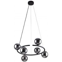 TK Lighting Anabelle lampa wisząca 6x6 W czarna 6843