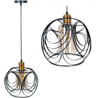 TooLight lampa wisząca 1x60 W czarna-złota OSW-40001