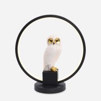 Zuma Line Sowa lampka nocna 1x4 W biała-czarna-złota EX04F332U-1