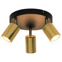 Zuma Line Vila lampa podsufitowa 3x50W złoto szczotkowane/czarny GU13013C-3R