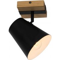 Zuma Line Elti lampa podsufitowa 1x25W czarny/drewno P22077-1R