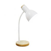 Zuma Line lampa biurkowa 1x40 W biała-drewno SM-W02-WH