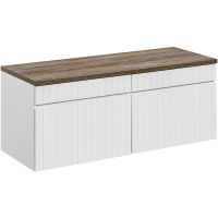 Zestaw Comad Iconic White szafka 60x45,6 cm podumywalkowa wisząca z blatem biały SET ICW-B 120 CM
