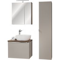 Zestaw Comad Santa Fe Taupe szafka podumywalkowa 60 cm z blatem, umywalką, szafką boczna i szafką z lustrem SET-SFT B 60CM UN 6252 A1