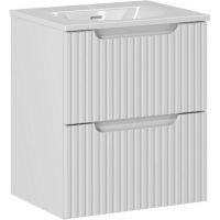 Zestaw Comad Nowa White szafka z blatem 50 cm wisząca biała i umywalka Sky 50x40 cm SET-NOW 50CM S SKY 50