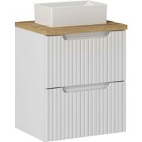 Zestaw Comad Nova White/Oak szafka z blatem 50 cm wisząca biały/dąb i umywalka Gaja 35x22 cm SET-NOW B OAK 50CM S UN GAJA 35