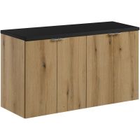 Zestaw Comad Nova Oak/Black szafki 50 cm i 50 cm wiszące dąb z blatem meblowym 100 cm czarny SET-NOA B BLACK 100CM D