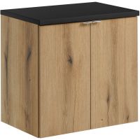 Zestaw Comad Nova Oak/Black szafka z blatem 60 cm wisząca dąb/czarny SET-NOA B BLACK 60CM D