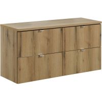 Zestaw Comad Nova Oak szafki 60 cm i 60 cm wiszące z blatem meblowym 120 cm dąb SET-NOA B OAK 120CM S