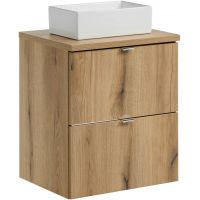 Zestaw Comad Nova Oak szafka z blatem 50 cm wisząca dąb i umywalka Gaja 35x22 cm biała SET-NOA B OAK 50CM S UN GAJA 35 SW