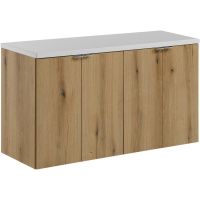 Zestaw Comad Nova Oak szafki 50 cm i 50 cm wiszące dąb z blatem meblowym 100 cm białym SET-NOA B WHITE 100CM D