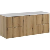 Zestaw Comad Nova Oak/White szafki 50 cm, 50 cm i 40 cm z blatem meblowym dąb/biały SET-NOA B WHITE 140CM S