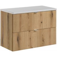 Zestaw Comad Nova Oak szafka z blatem 80 cm wisząca dąb/biały SET-NOA B WHITE 80CM S