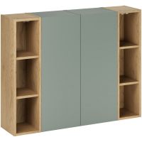 Zestaw Comad Aster Green dwie szafki 30 cm boczne i dwa regały 20 cm otwarte zielony/dąb SET-ASG 2SP 2UR