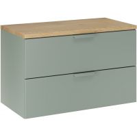 Zestaw Comad Aster Green szafka 80 cm wisząca z blatem meblowym 80 cm zielony/dąb SET-ASG B CREMONA 80CM