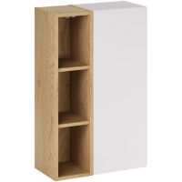 Zestaw Comad Aster White szafka 30 cm boczna i regał 20 cm otwarty biały/dąb SET-ASW SP UR 20X80