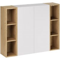 Zestaw Comad Aster White dwie szafki 30 cm boczne i dwa regały 20 cm otwarte biały/dąb SET-ASG 2SP 2UR