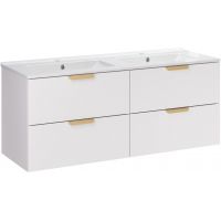 Zestaw Comad Aster White umywalka 121 cm z dwiema szafkami 60 cm biały SET-ASW 120CM LAVA