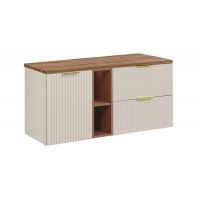 Zestaw Comad Adel Cashmere/Oak szafki 60 cm, 40 cm i 20 cm wiszące kaszmir z blatem 120 cm dąb Wotan SET-ADC B WOTAN 120CM LB