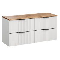 Zestaw Comad Adel White dwie szafki 60 cm wiszące z blatem meblowym 120 cm biały/dąb SET-ADW B NAT WOTAN 120CM
