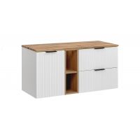 Zestaw Comad Adel White/Oak szafki 80 cm, 40 cm i 20 cm biały mat z blatem meblowym 140 cm dąb Wotan SET-ADW B WOTAN 140CM LB