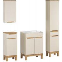 Comad Bali Cashmere zestaw meblowy 60 cm szafka stojąca z umywalką Lava i szafki boczne stojące/wisząca kaszmir/biały SET-BAC 60CM LAVA HC LC