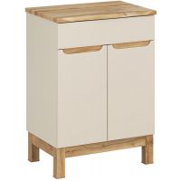 Comad Bali Cashmere zestaw meblowy 60 cm szafka stojąca z blatem kaszmir/dąb SET-BAC B NAT WOTAN 60CM