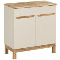 Comad Bali Cashmere zestaw meblowy 80 cm szafka stojąca z blatem kaszmir/dąb SET-BAC B NAT WOTAN 80CM