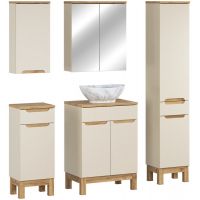 Comad Bali Cashmere zestaw meblowy 60 cm szafka stojąca z umywalką Pati i szafki boczne stojące/wiszące/lustrzana kaszmir/biały SET-BAC B WOTAN 60CM UN PATI HC MC