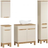 Comad Bali Cashmere zestaw meblowy 80 cm szafka stojąca z umywalką Cloud i szafki boczne stojące/wisząca kaszmir/biały SET-BAC B WOTAN 80CM UN CLOUD HC LC