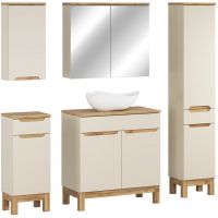 Comad Bali Cashmere zestaw meblowy 80 cm szafka stojąca z umywalką Cloud i szafki boczne stojące/wiszące/lustrzana kaszmir/biały SET-BAC B WOTAN 80CM UN CLOUD HC MC