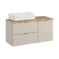 Zestaw Comad Dalia Cashmere szafka 60 cm wisząca i szafka 40 cm cargo z blatem 100 cm i umywalka Magic 2 dąb/kaszmir/biały SET-DC B NAT CREMONA 100CM UN MAGIC LB
