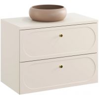 Zestaw Comad Donna Sand umywalka z szafką 80 cm nablatowa okrągła beż piaskowy SET-DS B SAND 80CM UN WIKI MC
