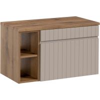 Zestaw Comad Iconic Cashmere szafka 60x45,6x46 cm podumywalkowa wisząca z blatem i umywalką kaszmir SET - ICC B 80 CM 81-01 COAST EVOKE OAK