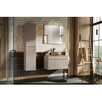 Zestaw Comad Iconic Cashmere szafka 80x45,6x46 cm podumywalkowa wisząca kaszmir z blatem, umywalką, szafką boczną i lustrem SET - ICC B 80 CM UN WIKI MC 2